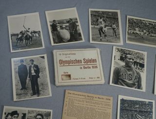 UNUSUAL 1936 OLYMPICS CARD SET (12) IN ORIG.  BOX FEATURING JESSE OWENS 7