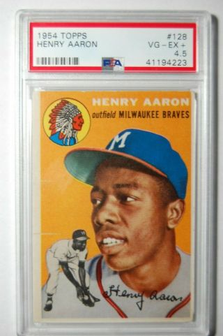 1954 Topps 128 Henry Aaron Rc Psa Graded 4.  5 Milwaukee Braves