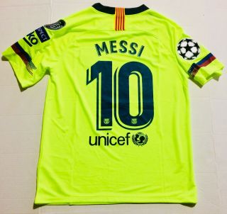 UCL 2018 FCB Barcelona Away Jersey Messi 10 Adult Small 2