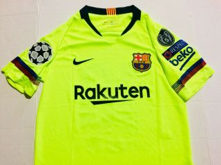 UCL 2018 FCB Barcelona Away Jersey Messi 10 Adult Small 3