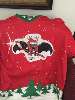 Austin Ice Bats Christmas,  Game Worn Jersey,  Signed By Tim Earl.