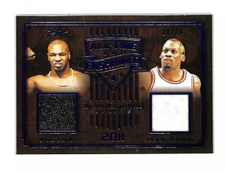 2019 Leaf In The Game Mike Tyson & Dennis Rodman 20/30 Jersey Relic Card