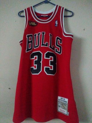 100 Authentic Mitchell Ness Scottie Pippen Bulls Final Jersey Size 40 M