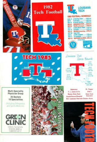1982 - 2015 Louisiana Tech Bulldogs College Football Pocket Schedules & Pc (25)