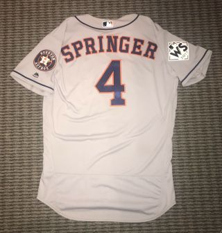 George Springer Houston Astros Game Worn Jersey World Series 2017 MLB Auth 6