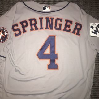 George Springer Houston Astros Game Worn Jersey World Series 2017 MLB Auth 7