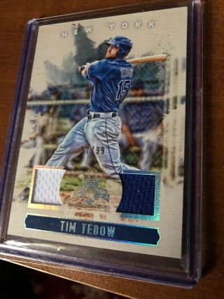 2017 Tim Tebow Worn Patch Card York Mets /99 Rare