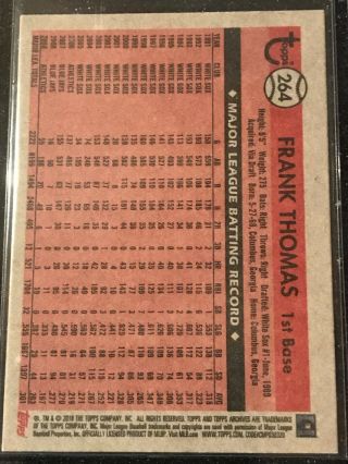2018 Topps Archives Baseball Variation Frank Thomas Chicago White Sox SSP Rare 2