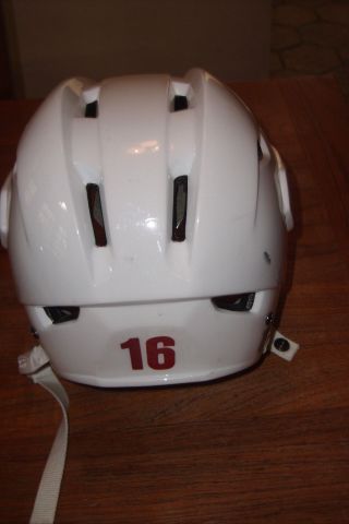 PHOENIX COYOTES Petr Prucha game - worn Easton S19 white road helmet from 2009 - 10 4