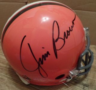 Cleveland Browns Jim Brown Signed Official Nfl Riddell Full Size Helmet Steiner