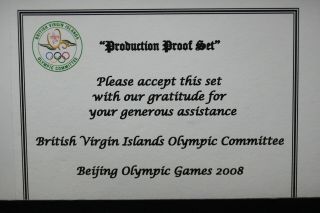 BEIJING 2008 BRITISH VIRGIN ISLANDS Olympic Committee Pin / Limited 001/250 2