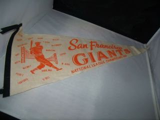 1962 San Francisco Giants Nlc Pennant Players Names Mays Mccovey Pennant Flag