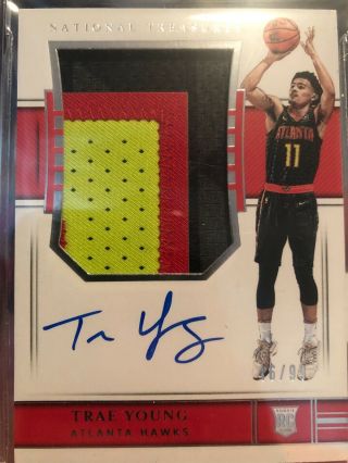 Trae Young 2018 - 19 National Treasures Rookie Patch Auto BGS 9.  5 46/99 RPA RC 2