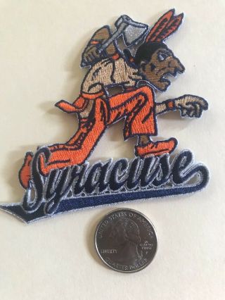 Su Syracuse Orangemen Vintage Embroidered Iron On Patch Old Stock 3.  5” X 2.  75”
