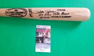 Pete Rose Hit King 4256 Signed Louisville Slugger Game Model Baseball Bat Jsa