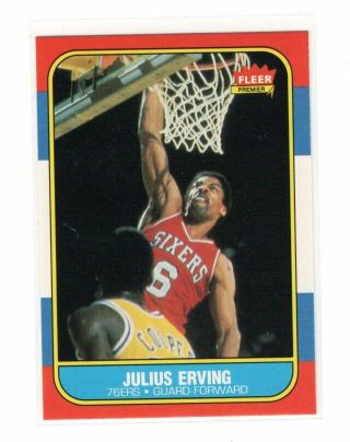 1986/87 Fleer Julius Erving Card 31 Nm - Mt