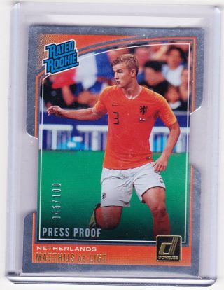 18/19 Donruss Soccer Rated Rookie Die Cut Matthijs De Ligt No 195 Netherlands