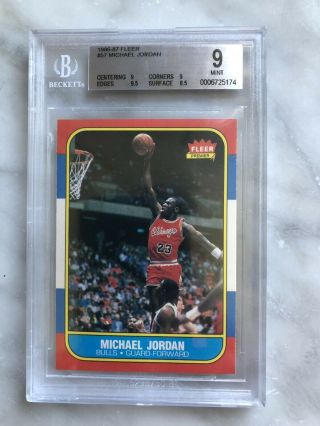 1986 Fleer Michael Jordan Rookie Rc 57 Centered Bgs 9 W 9.  5 = Psa 9 Hof