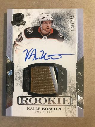Kalle Kossila 2017 - 18 Upper Deck The Cup Patch Autograph Auto Rc /249