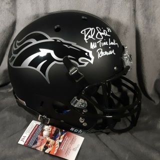 Rod Smith Signed Denver Broncos Full Size Matte Black Helmet Jsa Witness Fs