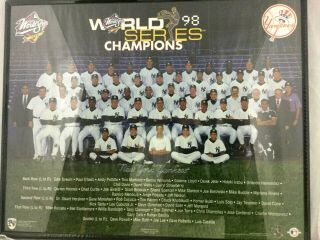 1998 York Yankees World Series Champions Full Team Photo Poster Framed 16x20