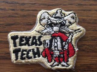 Vintage Texas Tech Team Patch 2 - 1/2 " X 2 " Sew On Embroidered - Lubbock,  Tx Patch