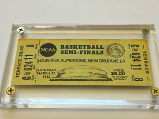 1982 Ncaa Semi Finals Full College Basketball Ticket Michael Jordan Unc Houston