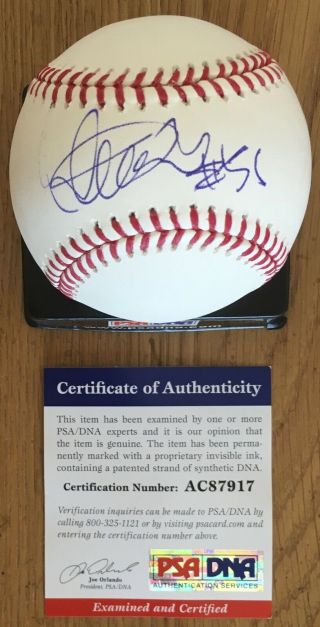 Ichiro Suzuki W/ 51 Licensed Psa/dna Authenticated Signed Manfred Game Baseball