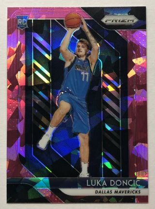 Luka Doncic Rc 2018 - 19 Panini Prizm Pink Cracked Ice Rookie Card Sp 280 Prizms