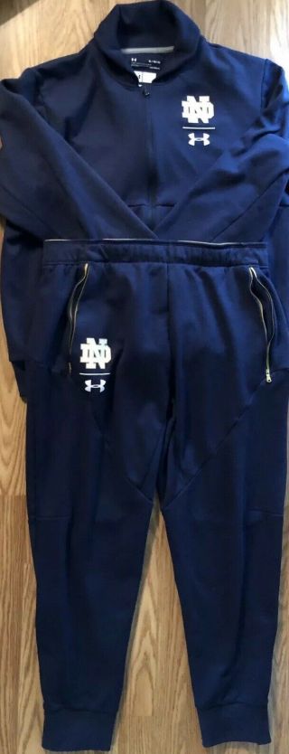 Notre Dame Football Team Issued Under Armour Set Pants Jacket Large 101