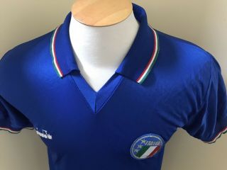 Vintage 1990 Italy Diadora Jersey Shirt Maglia Soccer Football Italia