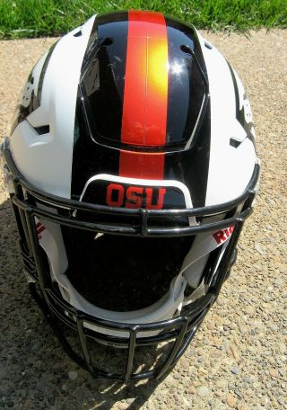 2017 Oregon State Beavers Game White Speedflex Football Helmet - 8