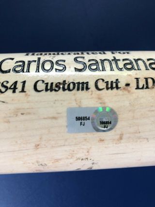 Carlos Santana Game Bat,  Indians,  Hit For Single 4