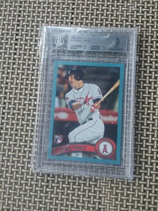 2011 Topps Update Mike Trout Walmart Blue Bgs 9 Rookie Rc.  5 From Gem