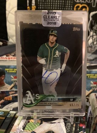 2018 Topps Clearly Authentic Matt Olson Auto /75 A’s