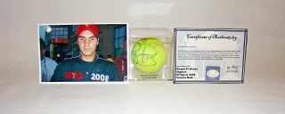 Roger Federer 2008 Game Autographed Tennis Ball