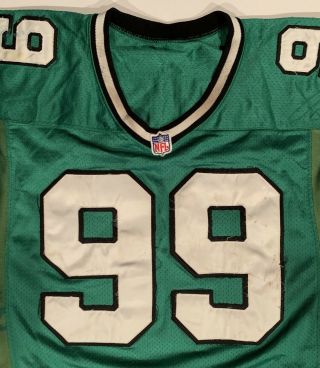1996 Hugh Douglas York Jets Signed Game Worn NFL Football Jersey Eagles 7