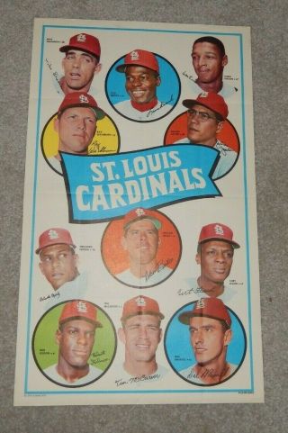 1969 Topps Baseball Team Poster St Louis Cardinals 18