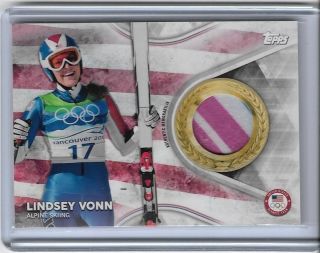 Sweet 2018 Topps Olympics Lindsey Vonn 3 Color Relic Card Alpine Skiing Legend