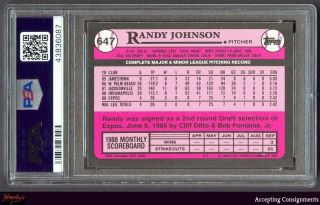 1989 Topps Tiffany 647 Randy Johnson PSA NM 7 EXPOS/MARINERS 2