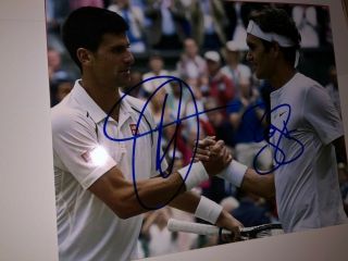 Roger Federer Signed 8x10 Photo Tennis Picture Autograph Pic Novak Djokovic