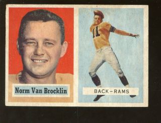 1957 Topps Football Card Card 22 Norm Van Brocklin Ex,