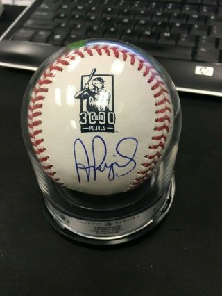 Albert Pujols Autographed Mlb Baseball Angels 3000 Hit Beckett Encased