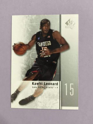 Kawhi Leonard 2011 - 12 Upper Deck Sp Authentic Rookie Rc 27 Toronto Raptors Mvp