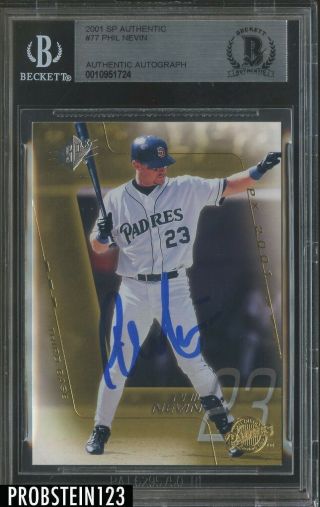 2001 Sp Authentic Phil Nevin Signed Auto San Diego Padres Bgs Bas Authentic