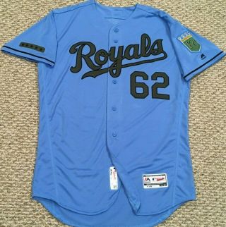 STOUT size 46 62 2018 Kansas City Royals game Jersey issued Memorial Day 5 Star 2