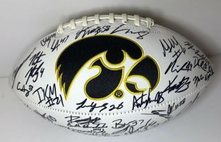 2018 Iowa Hawkeyes Team Signed Autograph Logo Football 50 Autos Nate Stanley