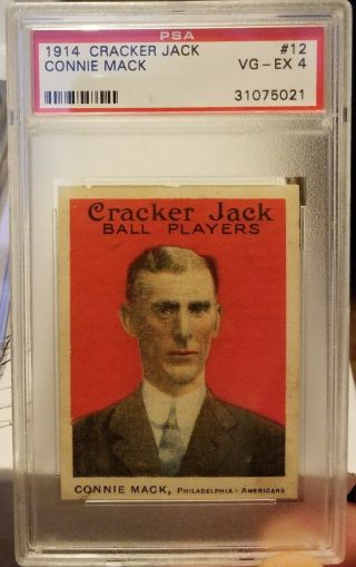 1914 Connie Mack Cracker Jack 12 Psa 4 Vg Ex Hof Pop 9 Only 15 Graded Higher