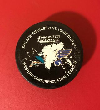 St.  Louis Blues Vs San Jose Sharks Warm Up Puck,  2019 Western Conf Final Game 6