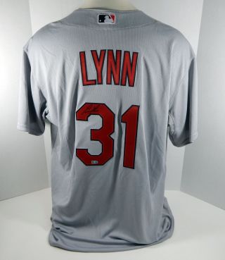 St.  Louis Cardinals Lance Lynn 31 Game Issued Signed Grey Jersey